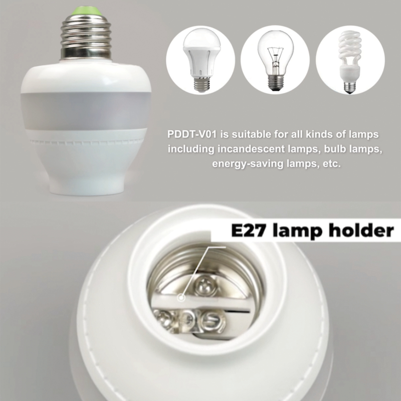 PDLux PDDT V01 5.8GHz मायक्रोवेव्ह सेन्सर E27 लॅम्प होल्डर